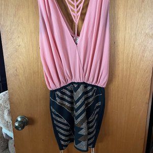 Pink & Black jeweled Dress